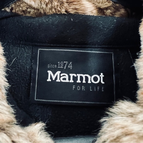 Marmot Women’s Black Furlong Jacket with Brown Faux-Fur Hood, Size Medium - Picture 3 of 13